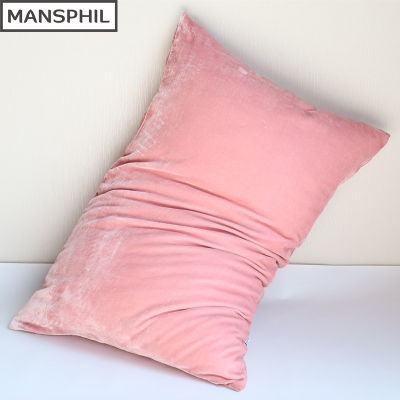 Luxury Silk Velvet Pillow Case For Sofa Bed 51x75cm Solid Color Winter Cushion Cover Home Decorative Christmas Gift MANSPHIL