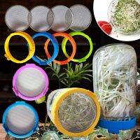 Durable 2pcs Metal Food Grade Mesh Sprout Cover Kit Seed Crop Germination Vegetable Plastic Sealing Ring Lid for 86mm Jar