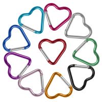 3pcs/set Heart-shaped Aluminum Chain Clip Outdoor Keyring Bottle Hanging Buckle Accessories