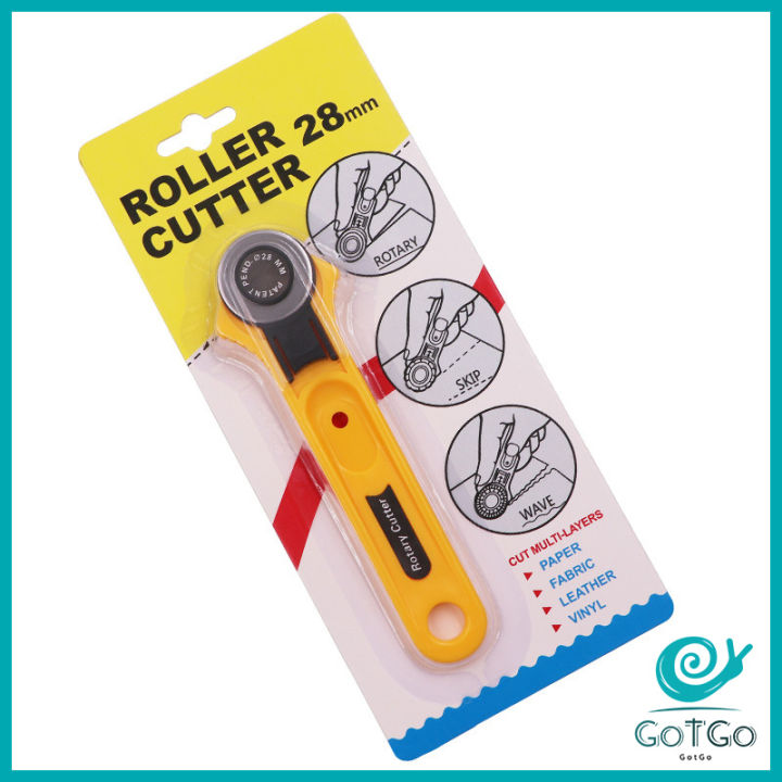 gotgo-คัตเตอร์ตัดผ้า-28-mm-แบบกลม-ลูกกลิ้งตัดผ้า-สำหรับงานตัดผ้า-หนัง-กระดาษ-rotary-cutter