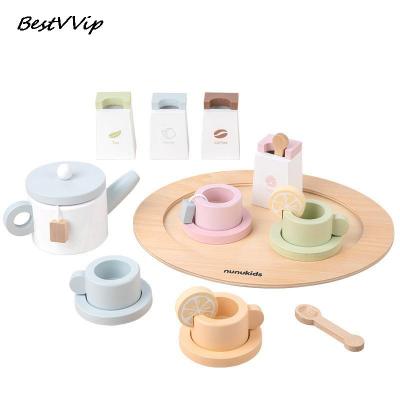 Kids Wooden Game Wood Toys Pretend Play Sets Simulation Tea Kit Play House Early Educational Toys Kitchen Role Kids Puzzle Gifts