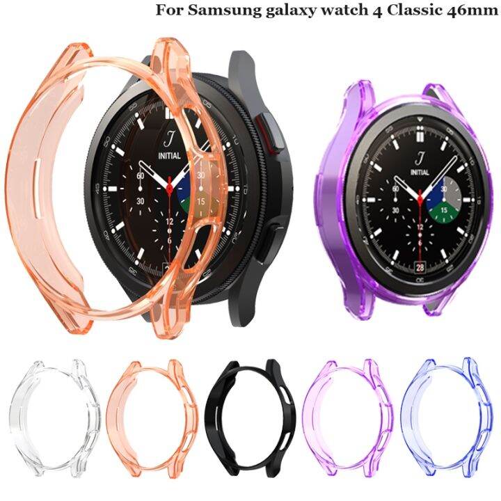 tpu-soft-watch-cover-for-samsung-galaxy-watch-watch-4-classic-46mm-case-all-around-protective-bumper-shell