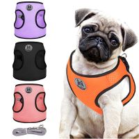 bjh♂  Breathable Dog Harness and Leash for Small Medium Dogs Harnesses Chest Pug Chihuahua Bulldog