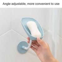 1pcs Creative Soap Box Perforated Free Standing Suction Cup Drain Bathroom Storage Soap Rack Laundry Soap Holder Wholeseal Soap Dishes