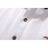 Men Polo Shirt Short Sleeve Polo Shirt Cotton Casual Shirt With Classic Bee Pattern Collar Sleeve