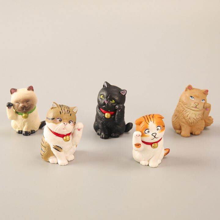 สินค้าใหม่-lucky-cat-แมวกวัก-โมเดล-ฟิกเกอร์-เซ็ต-5-ตัว-ขนาด-4cm-แมวจิ๋ว-แมวนำโชค-โมเดลแมวกวัก-ใช้ตกแต่ง