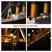 Atari สนุก3D ปริศนาสำหรับ S LED Titanic เรือรุ่น266Pcs Cruise จิ๊กซอว์ของเล่นแสงอาคารชุดตกแต่งบ้าน Gifts