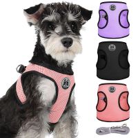 Escape-Proof Small Dog Harness Vest Breathable Mesh Pet Harness and Leash Set for Puppy Cats Adjustable Dog Walking Supplies Pug Leashes