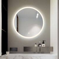 [COD] bathroom mirror round with light Led light-emitting toilet anti-fog wall-mounted makeup