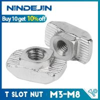 NINDEJIN 15/30pcs M3 M4 M5 M6 M8 T Nut Hammer Head Carbon Steel Sliding T Slot Nut for 2020 3030 4040 Series Aluminum Profile Hand Tool Parts Accessor