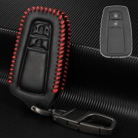 ♝ PU Leather 2 Button Remote Smart Keyless Car Key Chain Ring Fob Cover Case Shell Protect Holder For Toyota CHR Camry Prius Prado