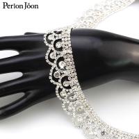 1 yard Hot Sale Wavy Shiny Crystal Skirt Sleeve Rhinestone trim dress Diamond Chain decorated Accessories ML107