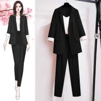 【DT】hot！ and Womens 2023 New Korean Jacket Looks Slimmer Reduces Age Two-piece Set