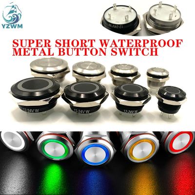 ✌✌ Electric Waterproof Power 12v Led Light Momentary Short Mini Push Button Switch 12/16/19/22/25/30 MM Pressure Switches 220v 24v