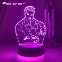 Elvis Presley Figure Night Light Led Color Changing Nightlight The Hillbilly Cat King Of The Western Pop Bedroom Lamp Fans Gift