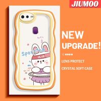 เคส JIUMOO สำหรับ OPPO F9 F9 Pro U1 Realme A7x 2 Pro เคสการ์ตูนกระต่ายกีฬาแฟชั่นสุดสร้างสรรค์ขอบครีมเคสโทรศัพท์แบบใสเลนส์กล้องถ่ายรูปซิลิโคนนิ่มใส