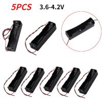 5pcs 18650 17500 18500 Battery Storage Holder 18650 Battery Power Bank Cases Plastic Battery Box Case with Wire Connect Lead