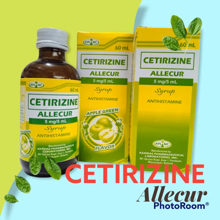 CETIRIZINE 5mg/5ml ALLECUR SYRUP 60ml Lazada PH