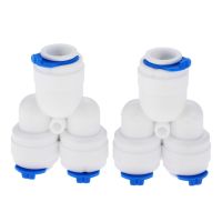 【cw】 DRELD 2Pcs  Equal 3 Way 3/8 quot; OD RO Water Hose Tube Plastic Coupling Connector Reverse Osmosis System Y Fitting Quick Coupling