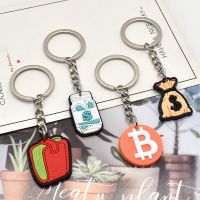 1pcs New design Rubber Keychain Currency Calculator Money Purse Chains Souvenir Gifts Jewelry