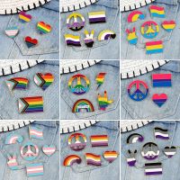 hot【DT】 3-6Pcs/Set LGBTQ Brooches Transgender Lesbian Gay Pansexual Asexual Bisexual Enamel Pin Custom Flag Badges Jewelry