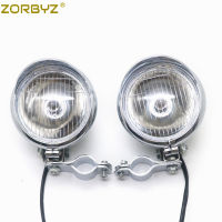 ZORBYZ รถจักรยานยนต์ Chrome ผ่าน Spot Fog Light พร้อม Roll Cage Guard Bar Tube Mount cket Clamp สำหรับ Honda Yamaha