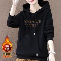 Oversize Women S Winter New Hooded Sweater Women S Thickened Plush Warm Sweater Age Reducing Versatile Top