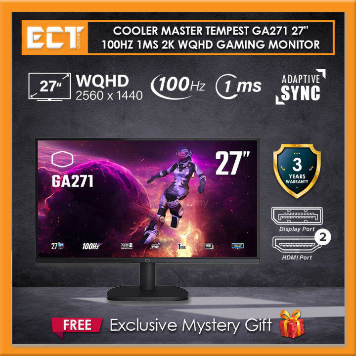 Cooler Master GA271 27" (2560 x 1440) 100Hz 1Ms 2K WQHD Gaming Monitor