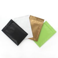 Resealable Matte Black White Green Gold Aluminum Foil Zip Lock Gifts Pouches Flat Plastic Package Bags for Small Business 50 Pcs