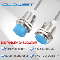 Cloweit สวิตช์เซ็นเซอร์ความใกล้ IP68,PNP DC ตรวจจับวิธีการอัตโนมัติอัจฉริยะ PLC 12V 24V LM30 M30 10Mm 15Mm