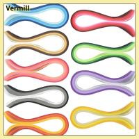 VERMILL 900Pcs หลายสี ชุดแถบแถบ กระดาษสำหรับตกแต่ง มี9สี ชุดลายฉลุตัดกระดาษ แถบม้วนกระดาษ กว้าง5มม. ยาว39ซม. แถบกระดาษม้วน การ์ดตกแต่งลาย