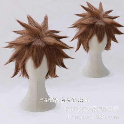 Dearly beloved 3 men sola role explosion head COSPLAY wig brown