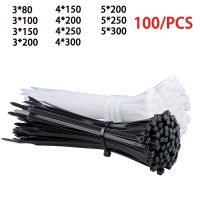 100PCS Self Locking Plastic Nylon Cable Ties 3X200mm 4X200mm 5X300mm Fastening Ring Zip Wraps Strap Cable Tie Cable Management