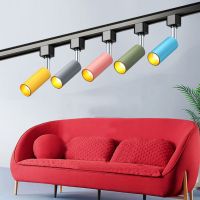 Nordic LED Track Light Macaron Background Coffee Shop Clothing Store Railway Track Spotlight