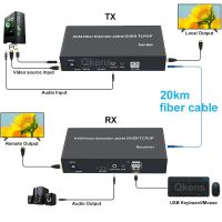 20กม. HDMI KVM สายเครื่องขยายไฟเบอร์ไฟเบอร์ SC Tcp/ip ตัวรับสัญญาณเครื่องส่งสัญญาณเสียงและวิดีโอ DVD สนับสนุนพีซีไปยังทีวีเมาส์และคีย์บอร์ด USB