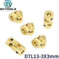 GKTOOLS Mini Coupling Brass Universal Joint 3mmx3mm Diameter 7mm Length 13mm Model Ship Coupler Gimbal