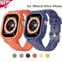 ▽ for Apple Watch Band Ultra 49mm Strap Case Protective Cover TPU Silicone Bracelet for iWatch Series 8 7SE654 41/45/40/44mm Band