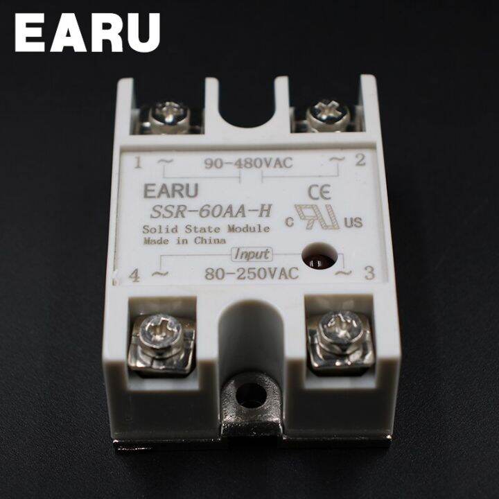 รีเลย์สถานะของแข็ง60a-ssr-60aa-h-80-250v-ac-ถึง90-480v-ac-ssr-รีเลย์60aa-h-โซลิดสเตตควบคุมความต้านทาน