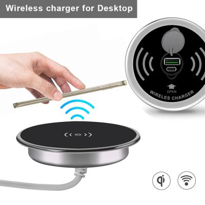 Desk Embeded Qi Wireless Charger 15W Phone Charger 3.0 For xiaomi mi 11 10s Wireless Charging Pad For iphone 12 pro max x plus