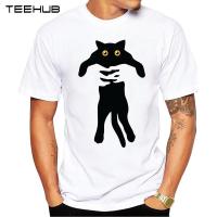 Teehub Fashion Cat In Hands Men T-shirt Hipster Black Cat Printed Tops Short Sleeve Tee Cool T Shirts - T-shirts - AliExpress