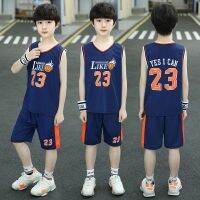 【Ready】? Boys basketball suit summer thin section 2023 new middle and big childrens sports summer clothes childrens vest quick-drying clothes