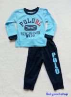 carters : set เสื้อแขนยาว+ขายาว (แขนขาจั๊ม) สีฟ้า size 1T / 2T