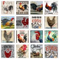 Lupeishop ฟาร์มตลก Country Cottage ไก่ Coop ป้ายโลหะ Farm Shop French Cafe Milk Home Wall Decor Happy ไก่ Retro Plaque ใหม่