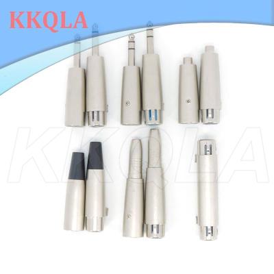 QKKQLA 1pcs audio Metal Microphone 3pin XLR Male female To 1/4" 6.35mm 6.5 Mic mono RCA male female Stereo Transform Converter Adapter