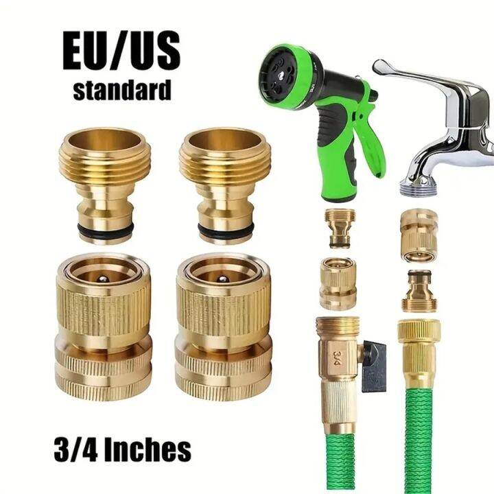 Garden Hose Quick Connect Water Hose Fitting 3/4 Inches Brass Female