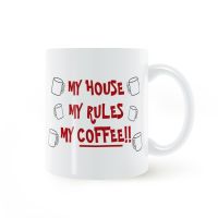 【100%-New】 Jumperjuser 2020 My House My Rules แก้วกาแฟของฉัน,แก้วเซรามิกขนาด350มล. ถ้วยชานมแก้วของขวัญทรงดรอปชิป