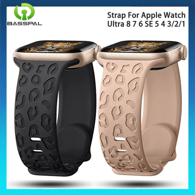 สายสร้อยข้อมือซิลิโคนลายเสือดาวสำหรับสายคาด Apple Watch 44มม. 40มม. 45มม. 49มม. 41มม. 38มม. 42มม. สำหรับ I Watch Series 7 Se 3 6 8อัลตร้า