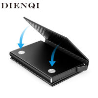 DIENQI Carbon Fiber Wallets Men Rfid Card Holder Slim Wallet Magic Trifold Leather Thin Mini Wallet Small Money Bag Purse Vallet