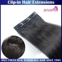 JENSFN Straight  Clip In Hair Extensions Human Hair  30g/Pc Clip-in One Piece Weft High Quality Natural Black Blond Color