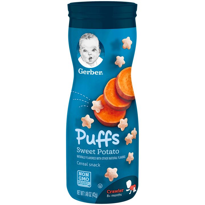 gerber-puffs-หลายรสชาติ-ขนมเด็กทารก-ขนมธัญพืช-และ-ผลไม้แท้